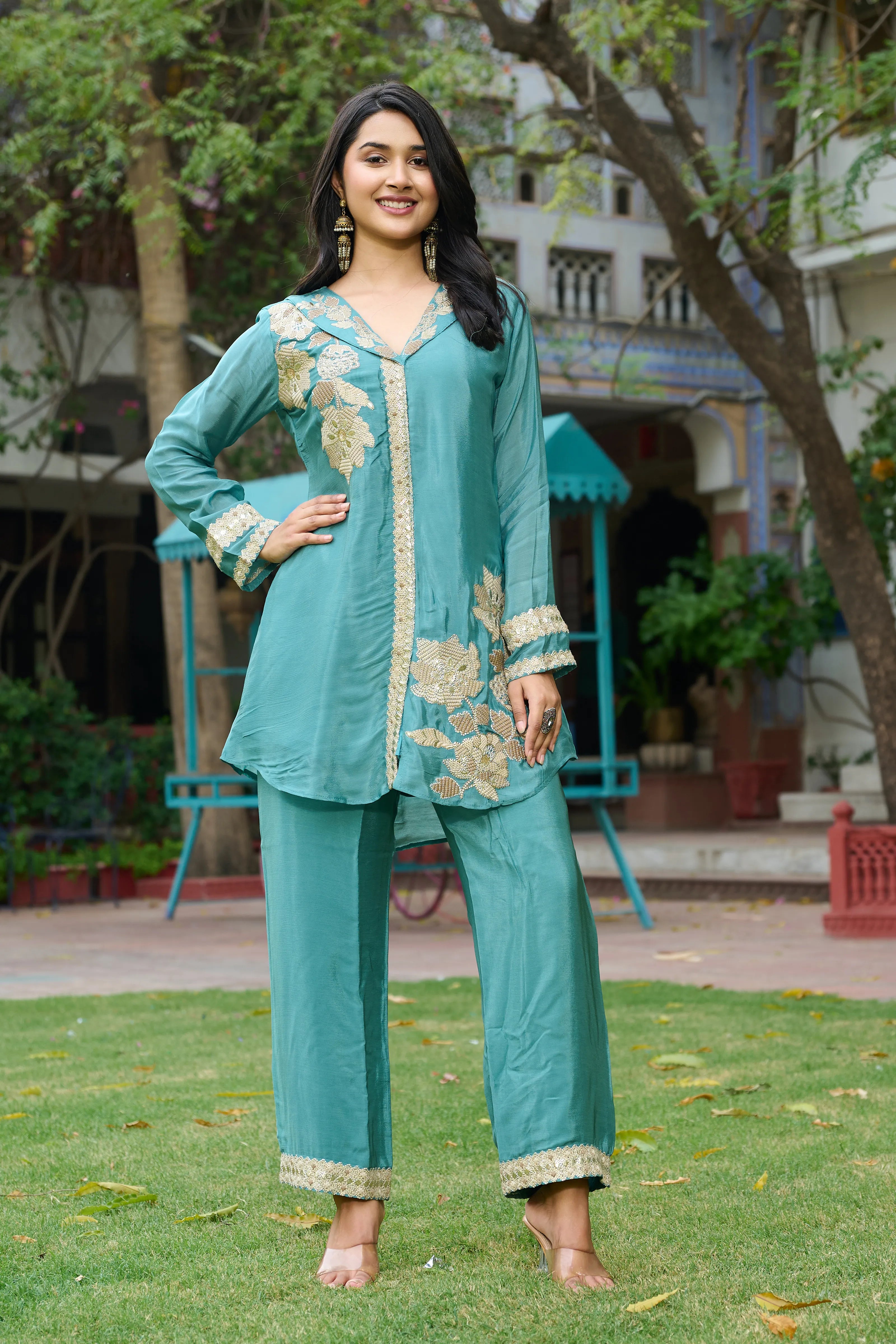 Women Embroidered And Sequin Work Co-Ords