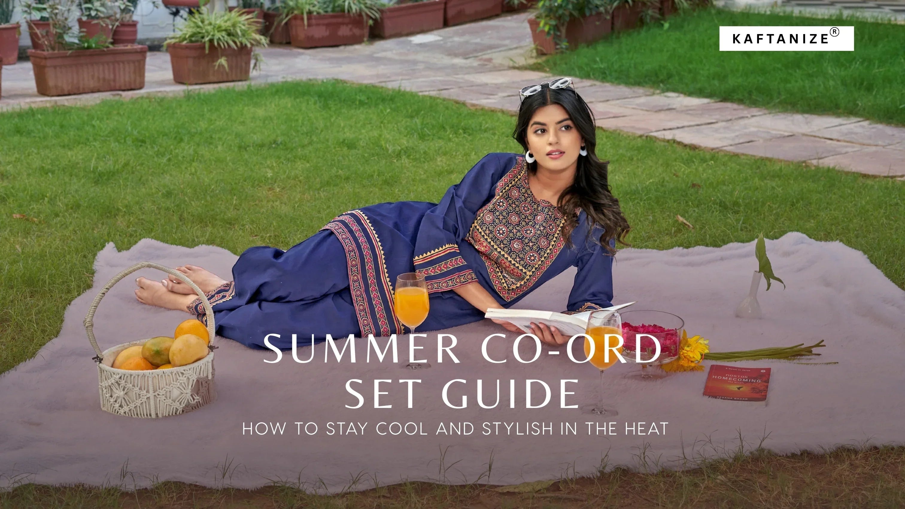 Cream Base Geometric Muslin Co-ord Set - Breathable Summer Loungewear