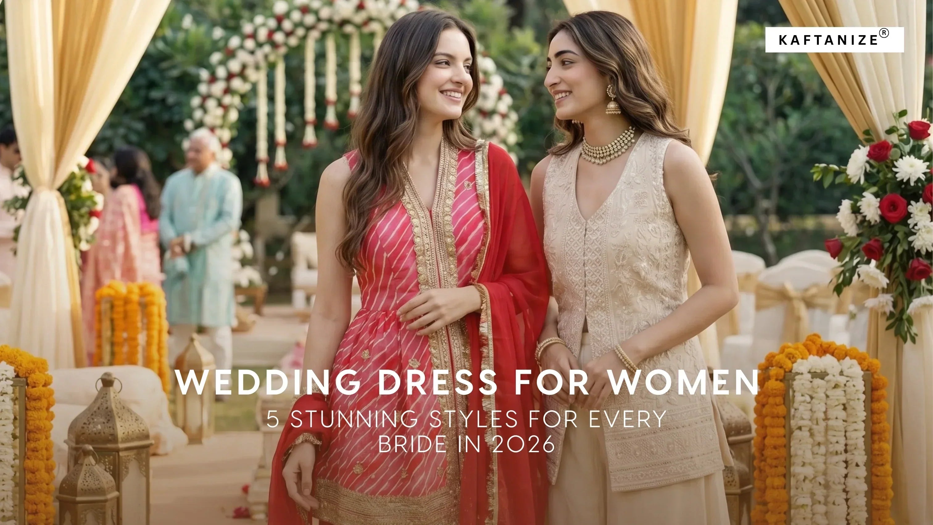 wedding dress for women in red color 