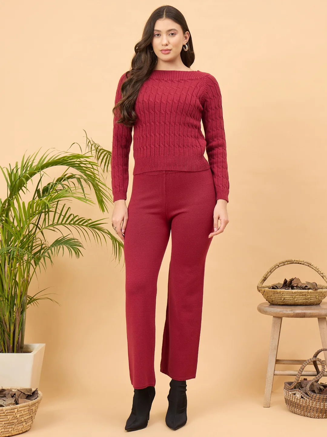 Spink Women's Ultra Soft Winter Co-ord Set – Maroon