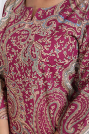 Crimson Paisley Printed Short Kurta Set