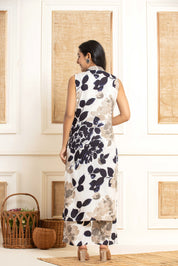 Cream Base Black Leaf Kurta Set