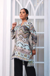 High-Low Multicolor Printed Muslin Tunic
