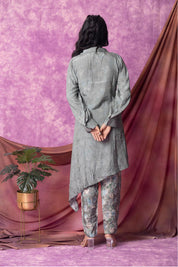 Grey Embroidered Muslin Co-Ord Set - Kaftanize