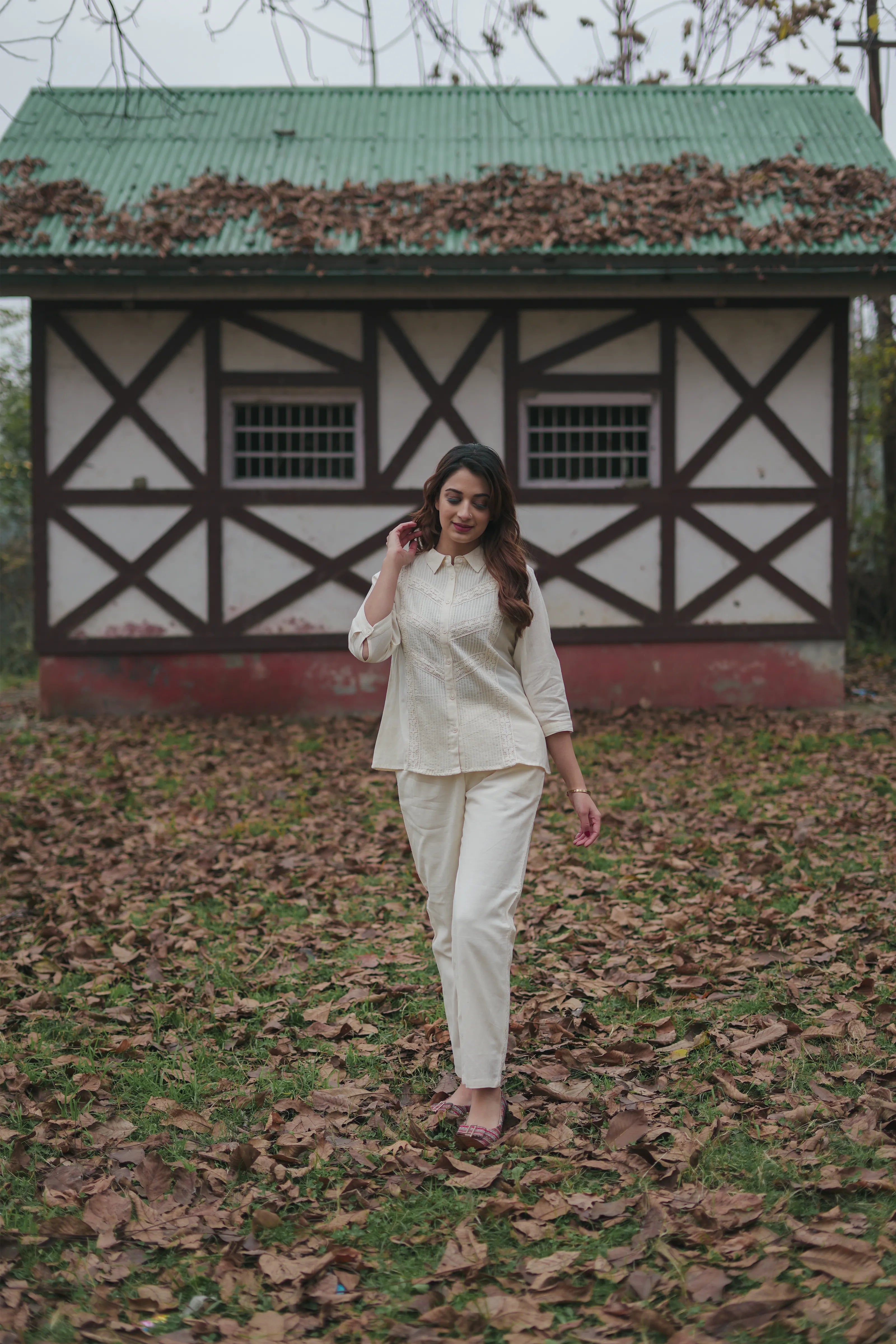 Plain White Cotton Flex Co-ord Set