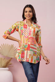 Multi Floral Geometric Printed Tunic