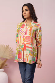 Multi Floral Geometric Printed Tunic