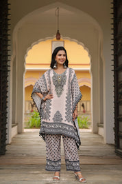 Black & Baby Pink Heritage Mirror Embellished Co-ord Set