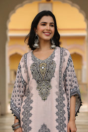 Black & Baby Pink Heritage Mirror Embellished Co-ord Set