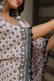 Black & Baby Pink Heritage Mirror Embellished Co-ord Set