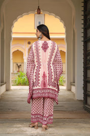 Wine Red & Cream Heritage Mirror Embellished Co-ord Set