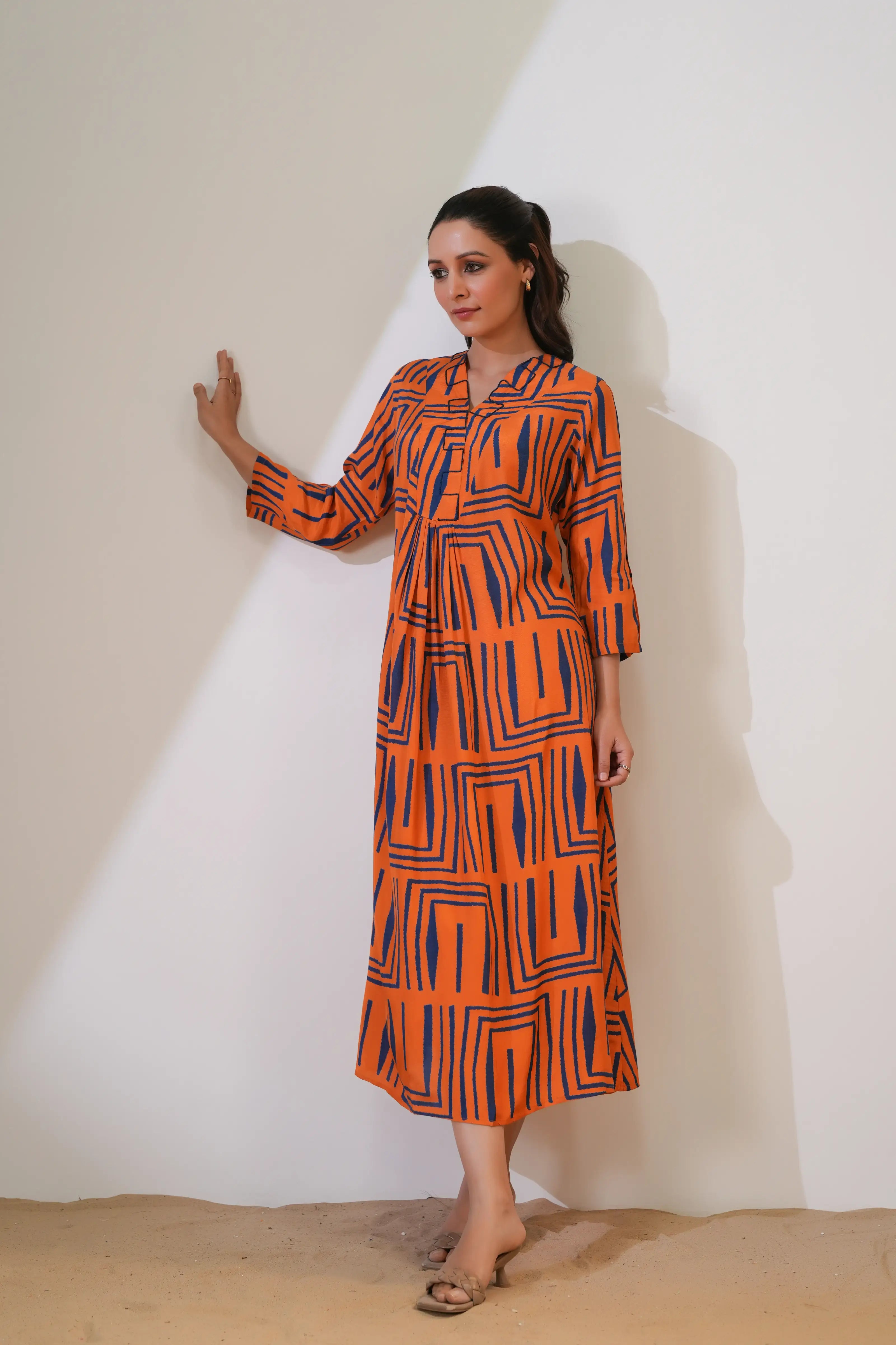 blue and orange striped maxi dress Karlie Stripe Floral Maxi Dress in Blue 8.28 Boutique