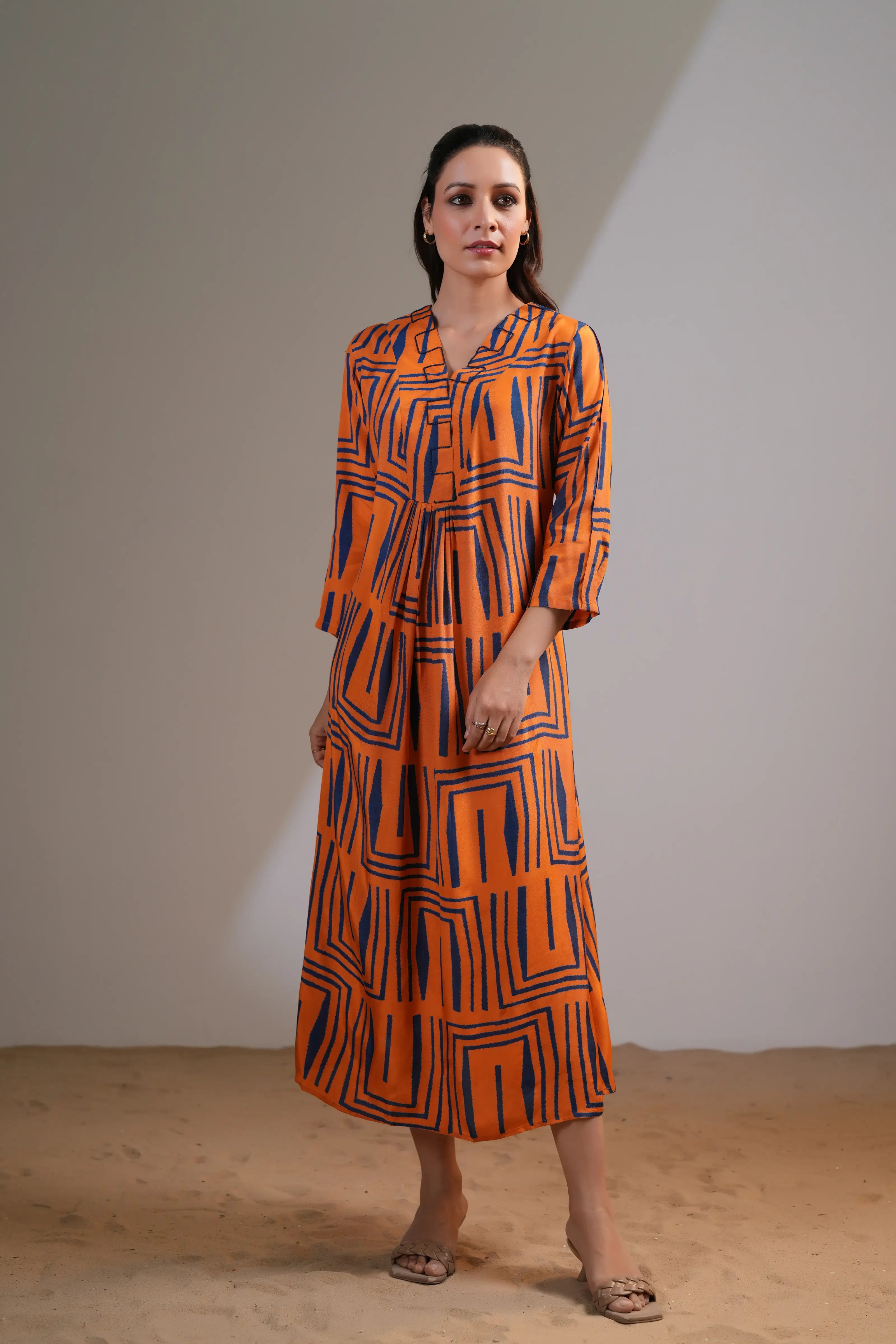 orange and blue striped maxi dress Blue Orange Bold Stripe Dress S