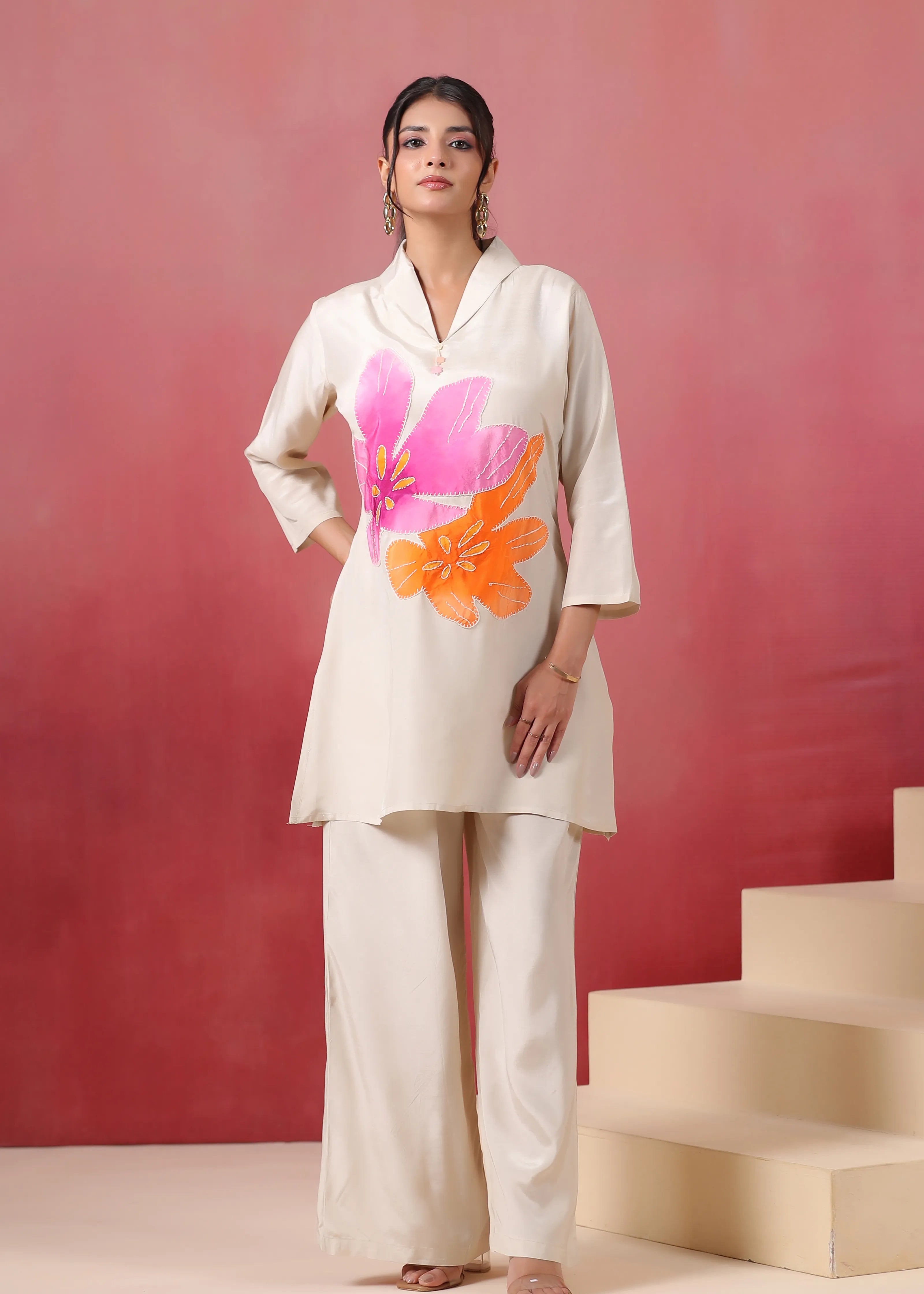 Designer white co-ord set for women online