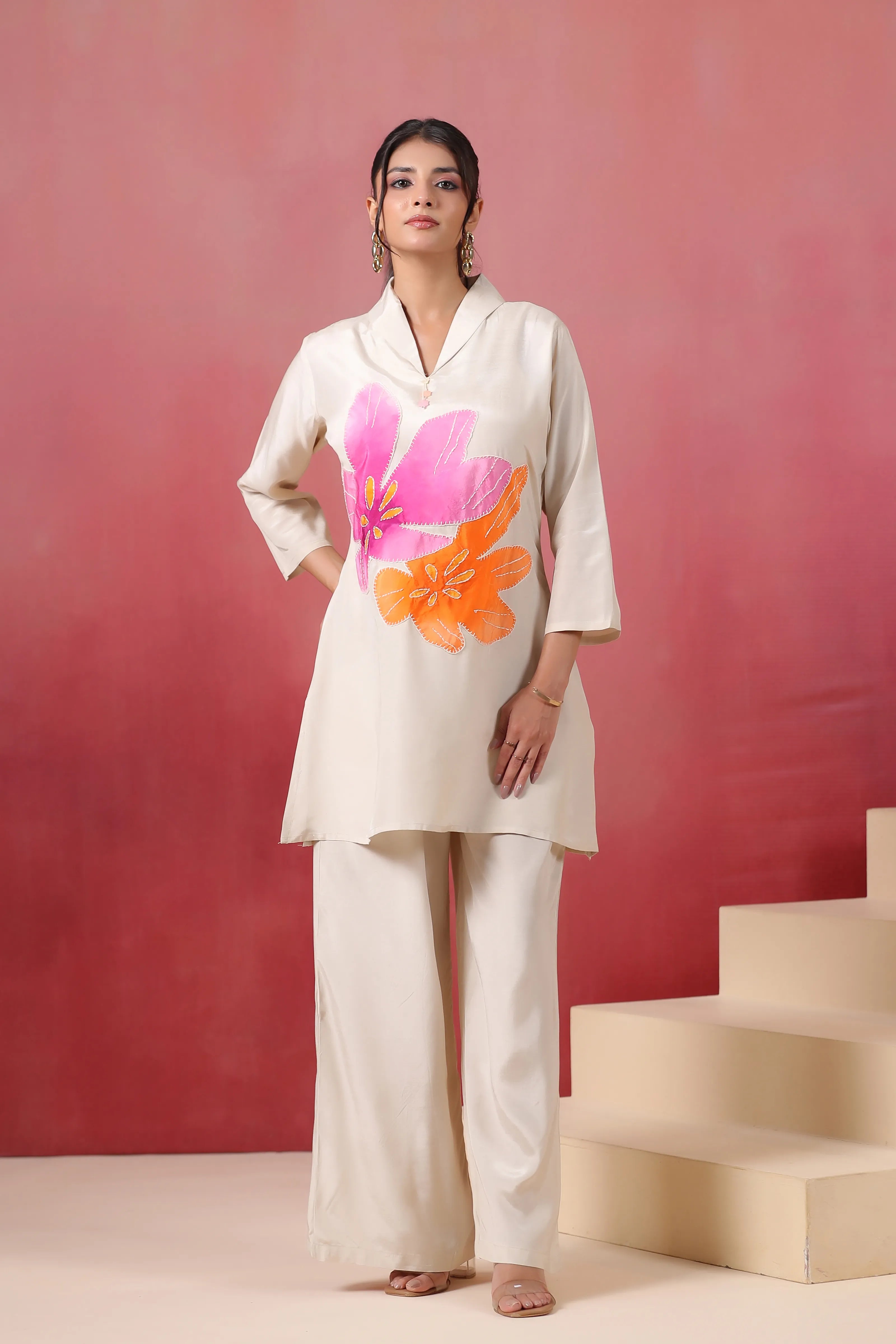 Designer white co-ord set for women online