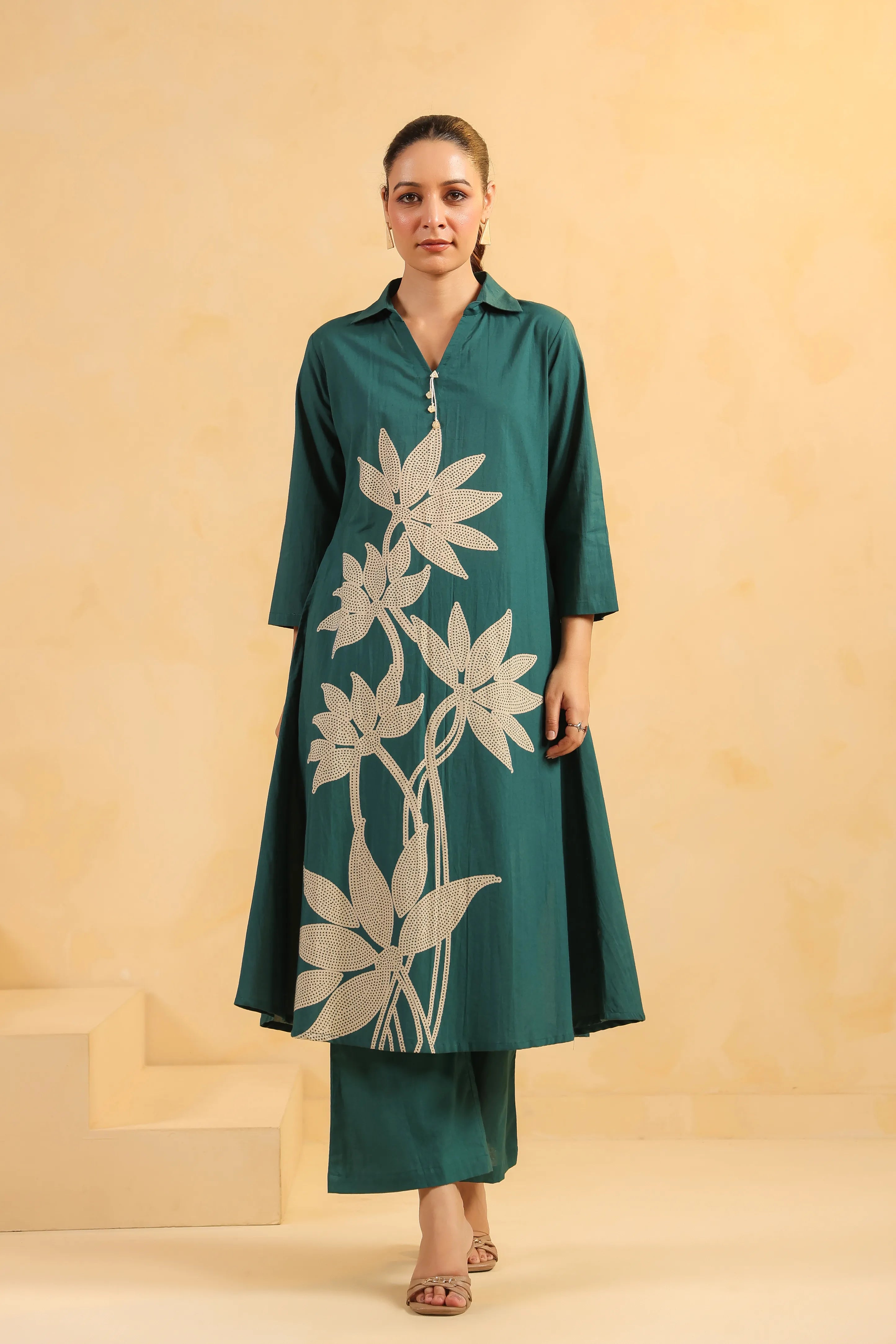 Teal Bloom Statement Floral Co-ord Set