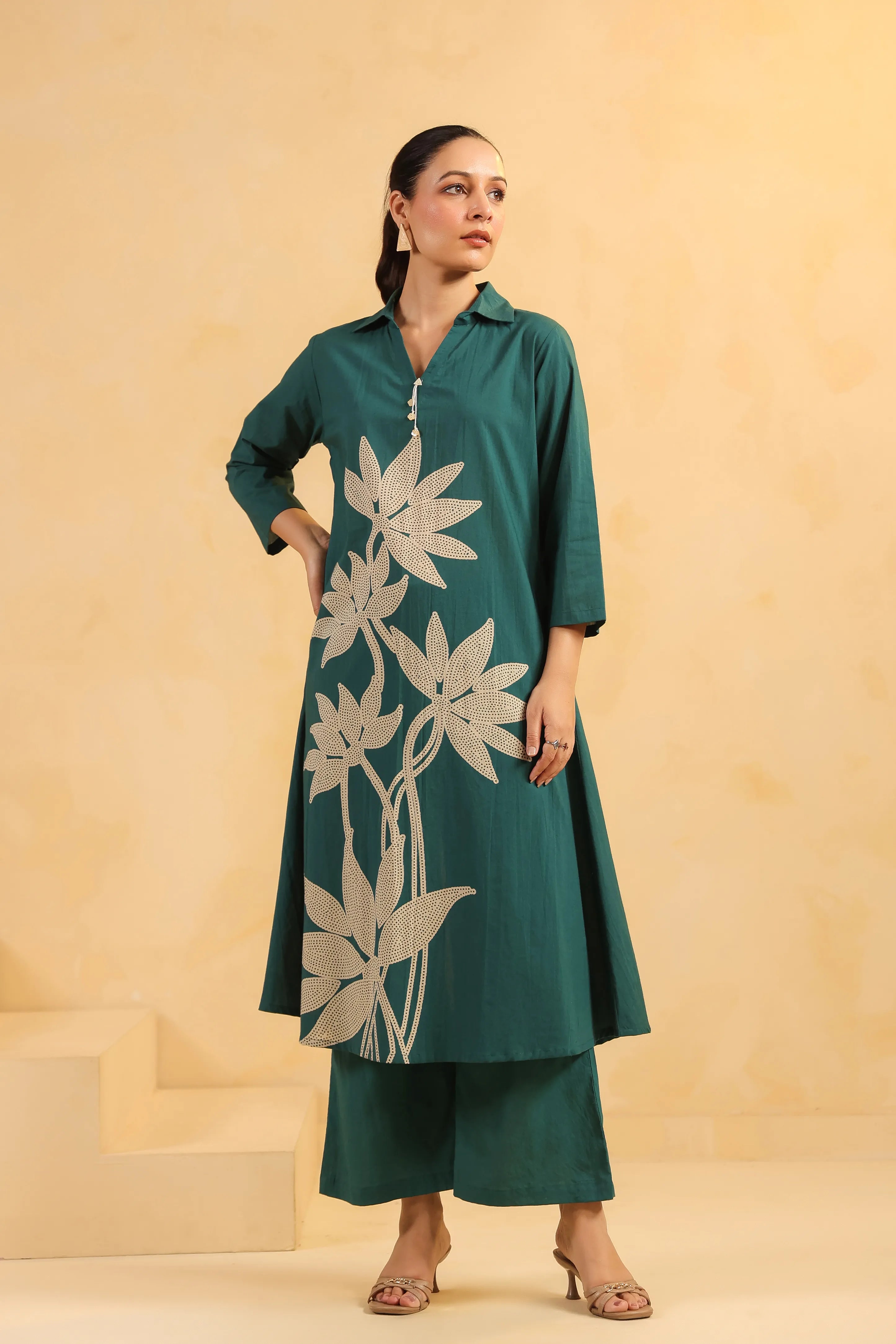 Teal Bloom Statement Floral Co-ord Set