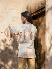 Hand Block Floral Placement Kurti