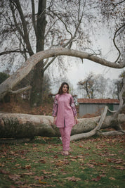 Pink Embroidered Tunic and Trouser Co-Ord Set