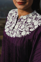 Purple Embroidered Tunic & Trouser Co-Ord Set