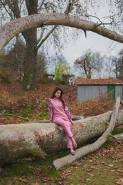 Pink Embroidered Tunic and Trouser Co-Ord Set