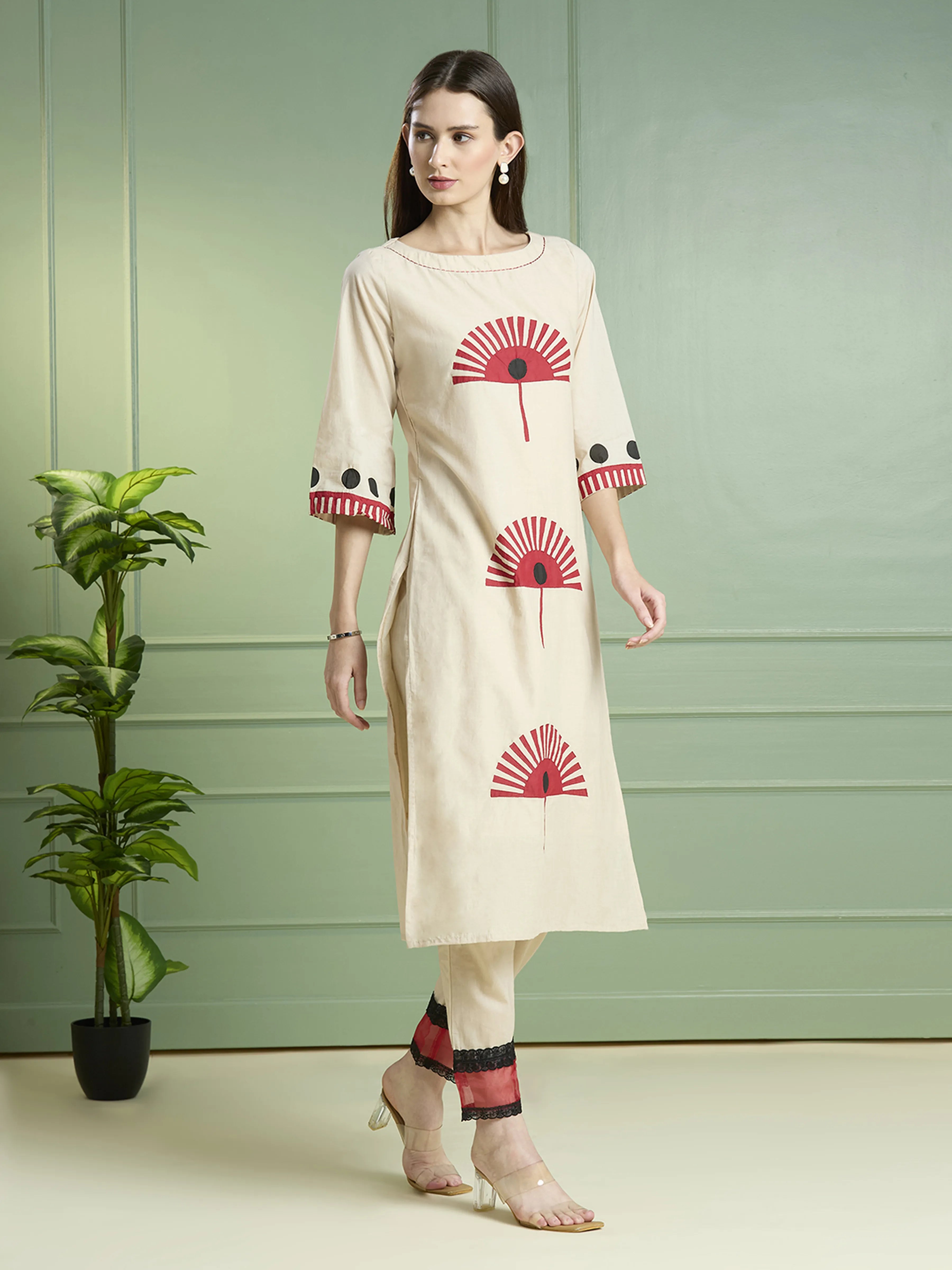 White cotton co-ord set for women – Kaftanize