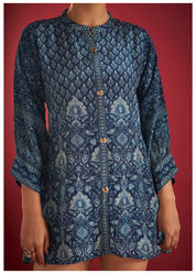 Blue Printed Muslin Tunic