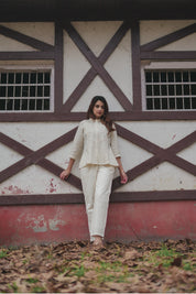 Plain White Cotton Flex Co-ord Set