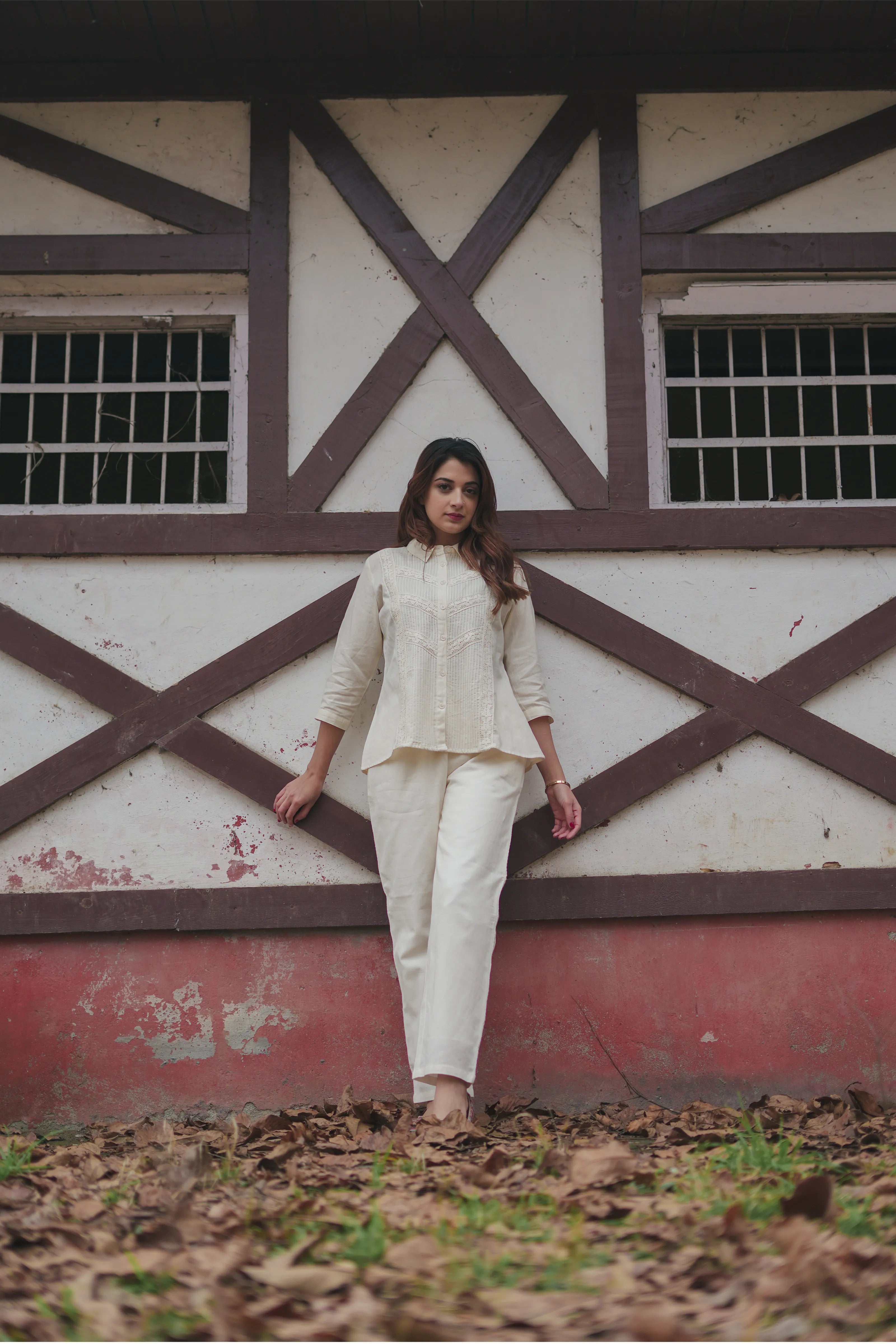 Plain White Cotton Flex Co-ord Set