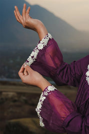 Purple Embroidered Tunic & Trouser Co-Ord Set