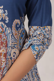 Blue Color Printed Cotton Top