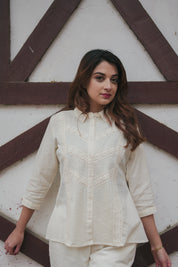 Plain White Cotton Flex Co-ord Set