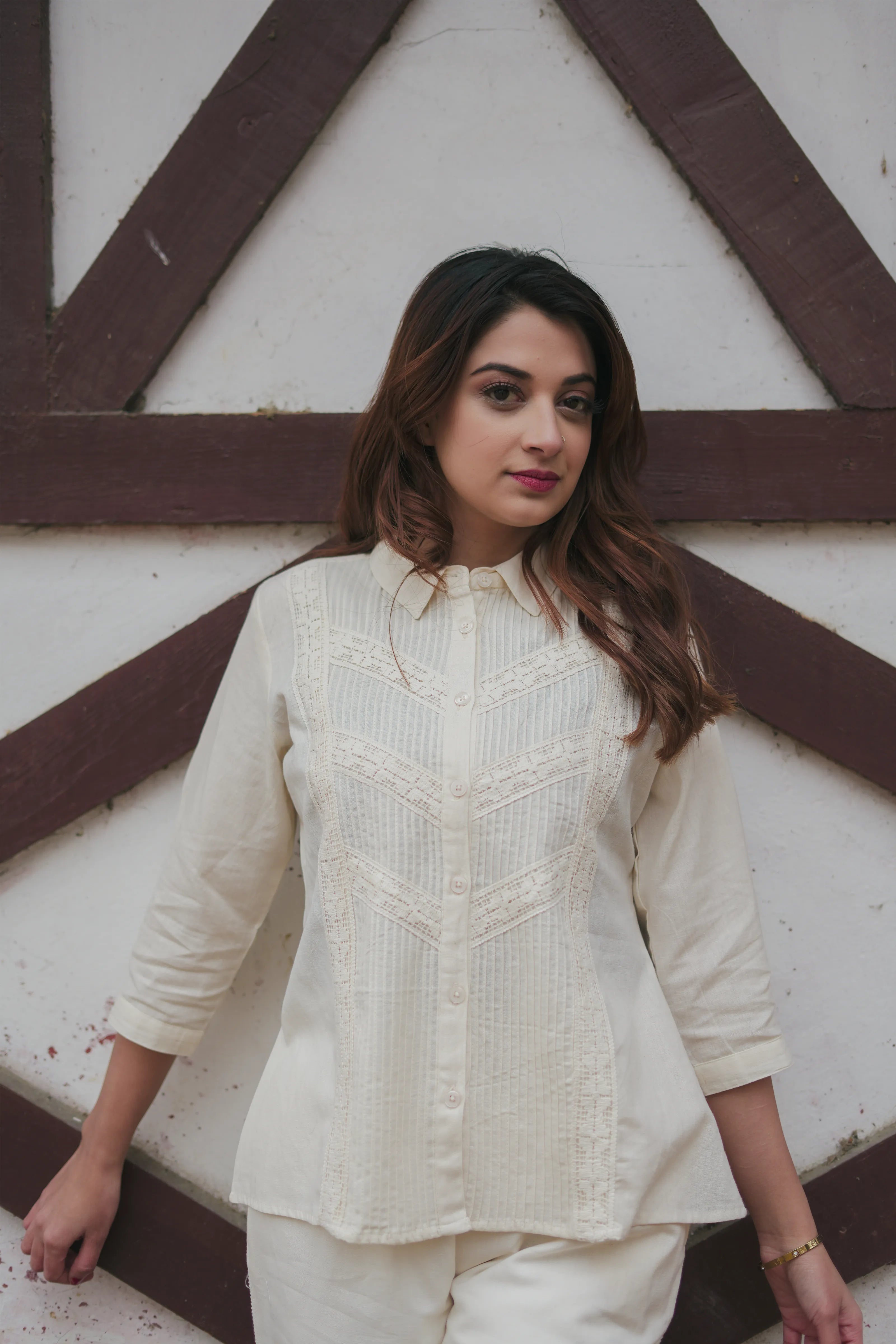 Plain White Cotton Flex Co-ord Set