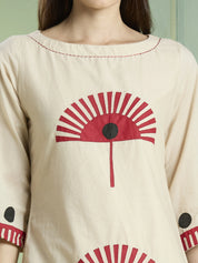 White cotton co-ord set for women 