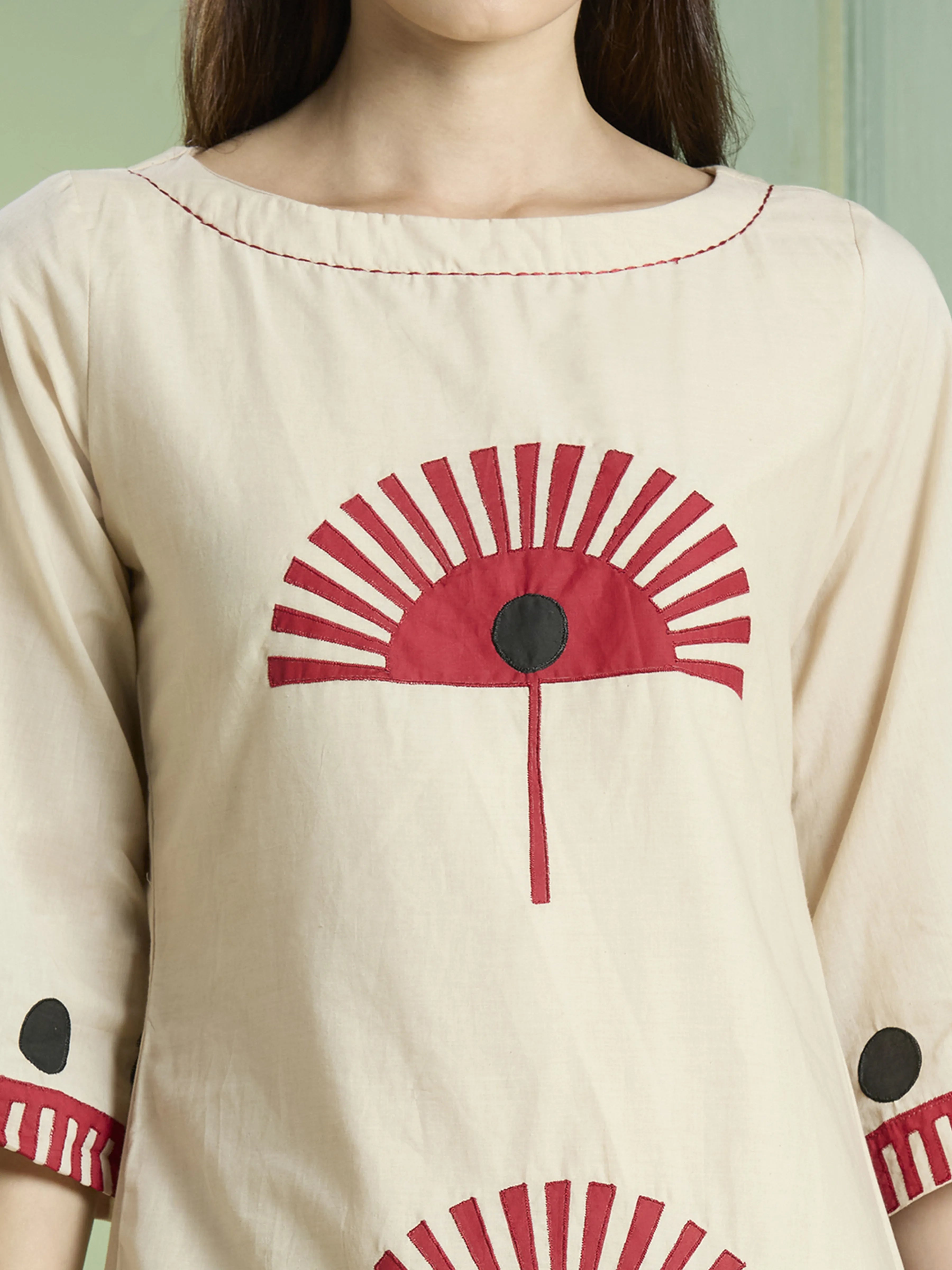 White cotton co-ord set for women 