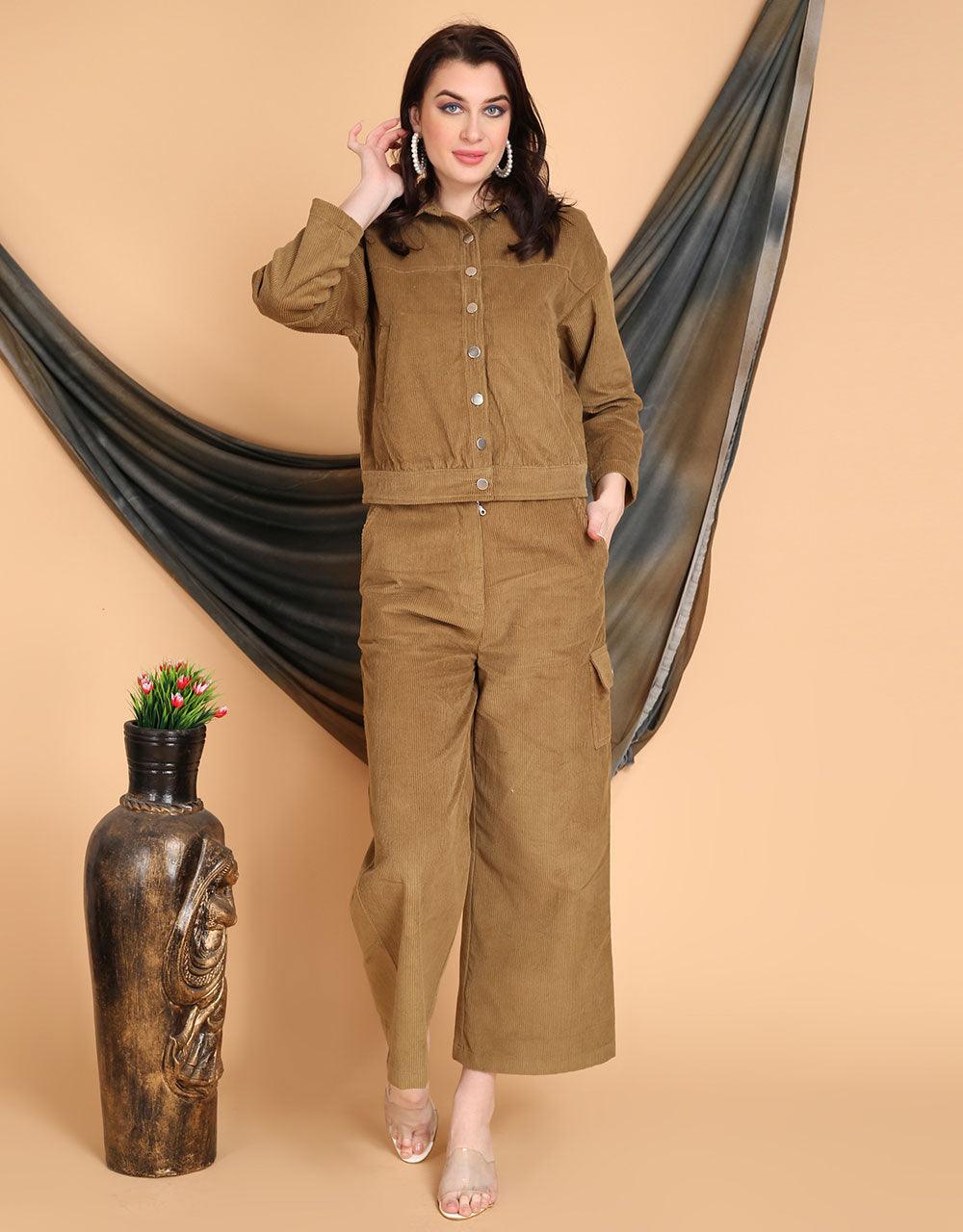 Nish Brown Co-ord Set - Kaftanize