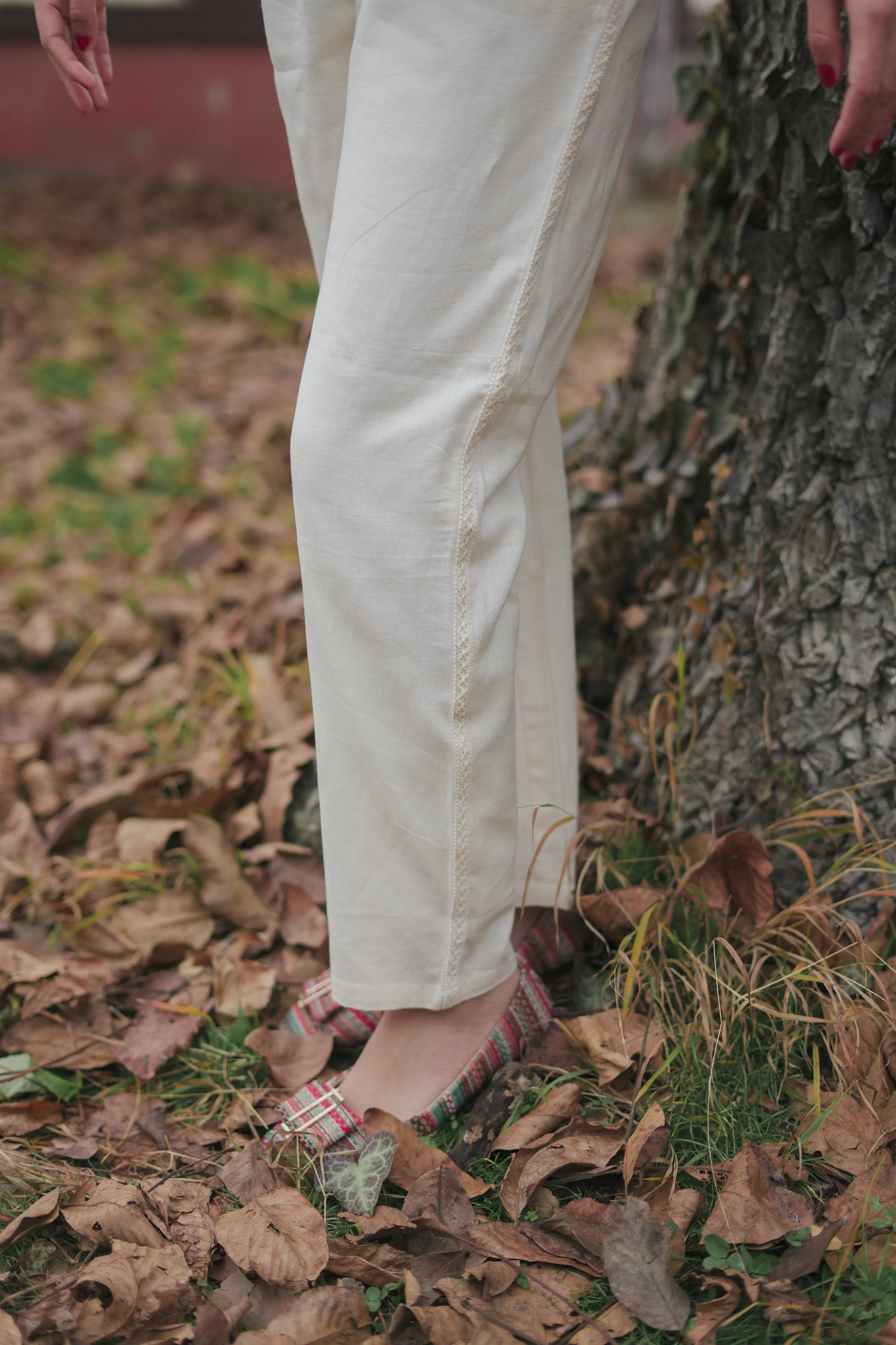 Plain White Cotton Flex Co-ord Set