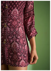 Dark Plum Printed Muslin Tunic