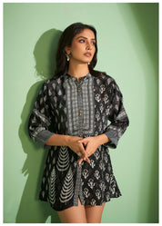 Black Printed Muslin Tunic