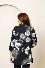 Monochrome Artistic Abstract Rayon Tunic