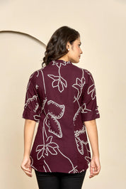 Wine Abstract Floral Tunic
