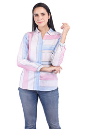 Multi Color Ikat Print Cotton Shirt