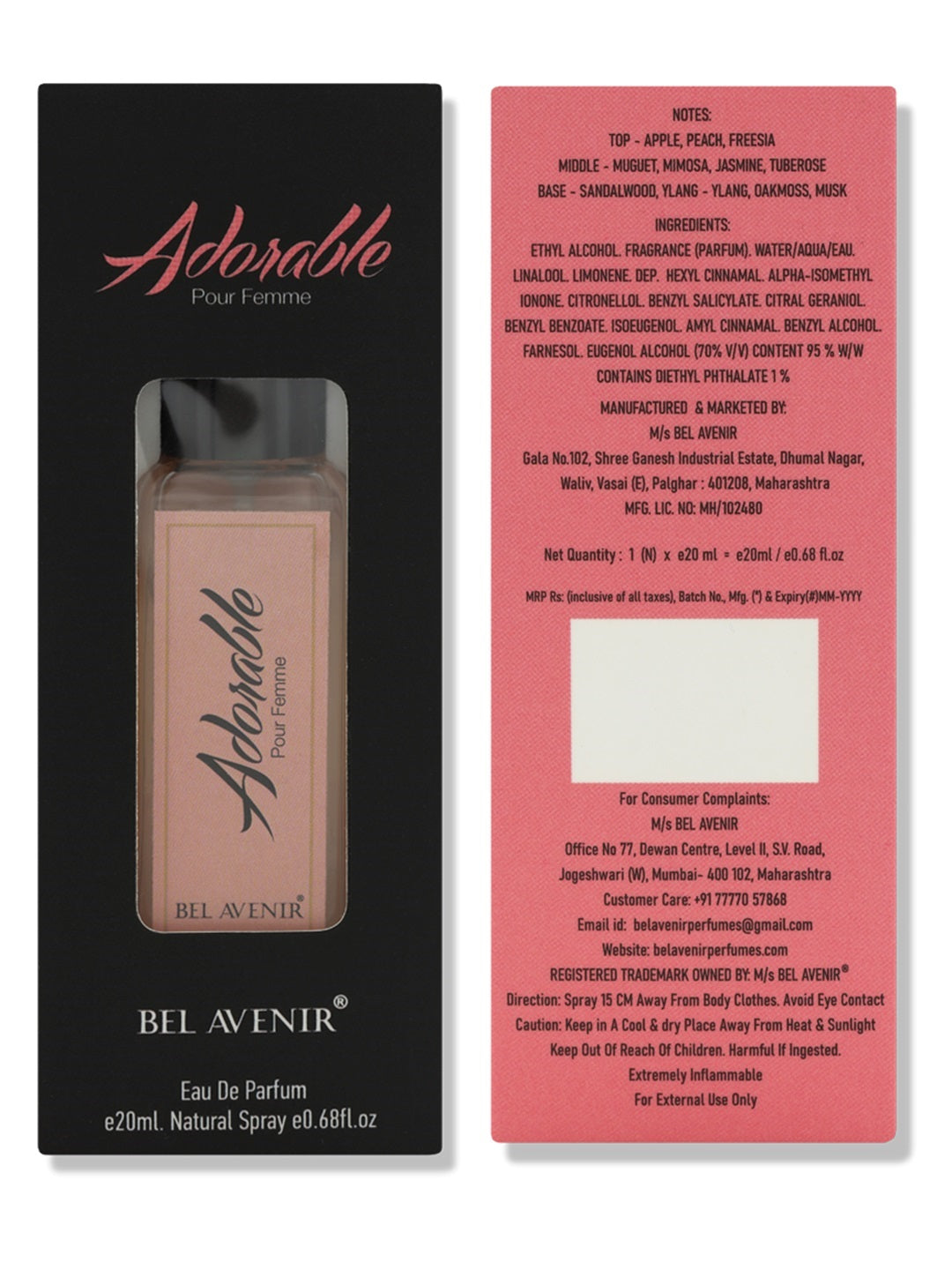 Bel Avenir Adorable Eau de Parfum for Women