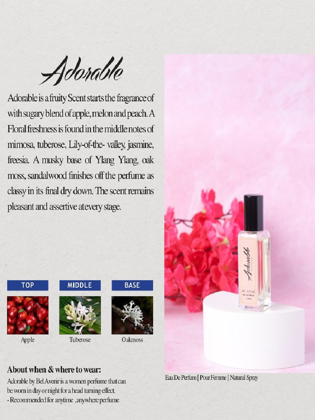 Bel Avenir Adorable Eau de Parfum for Women