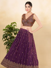 Multi Sequence Embroidery Zigzag Pattern Placement Blouse