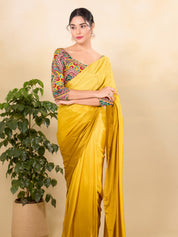 Georgette Embroidery Three Quarter Sleeves Blouse
