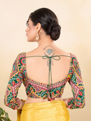 Georgette Embroidery Three Quarter Sleeves Blouse