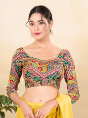 Georgette Embroidery Three Quarter Sleeves Blouse