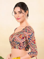 Georgette Embroidery Three Quarter Sleeves Blouse