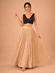 Partywear Sequence Work Sleeveless Yoke Blouse